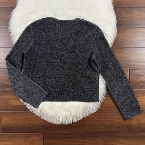 Theory Size Medium Lioralee‎ Prosecco Stretch Knit Crop Asymmetrical Zip Jacket - Picture 6 of 9